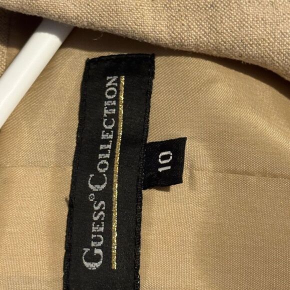 GUESS COLLECTION Women Size 10 Silk Linen Blend Blazer style Jacket Preppy - Picture 3 of 7